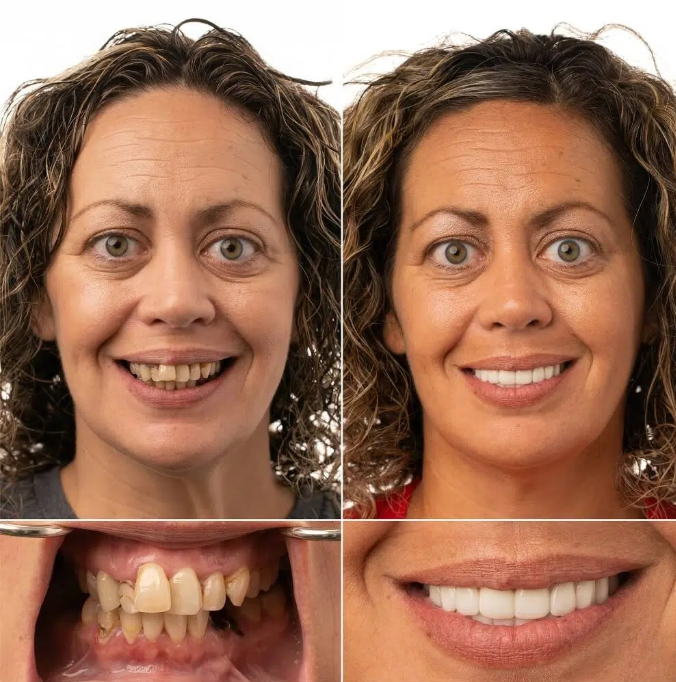 Real patient smile transformation — before and after dental treatment